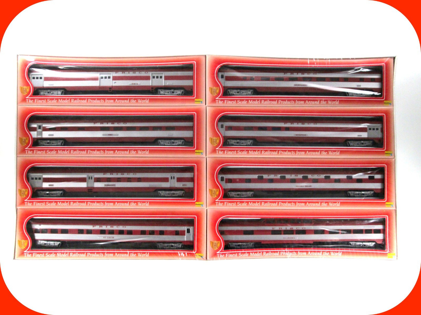 HO Scale ***FRISCO*** Lightweight Corrugated Passenger Car 8-Pack Set -IHC 50011