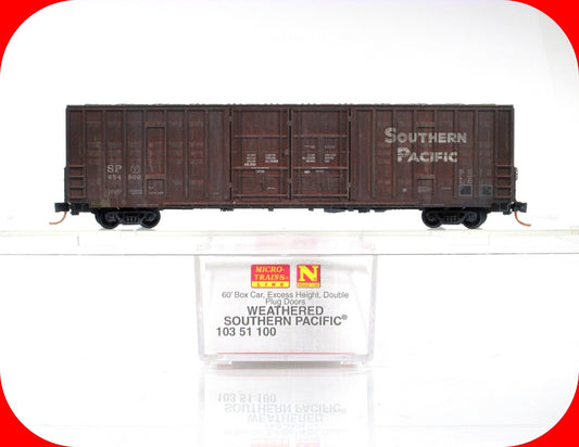 N Scale ***SOUTHERN PACIFIC*** Weathered 60' Box Car ----- Micro Trains 10351100
