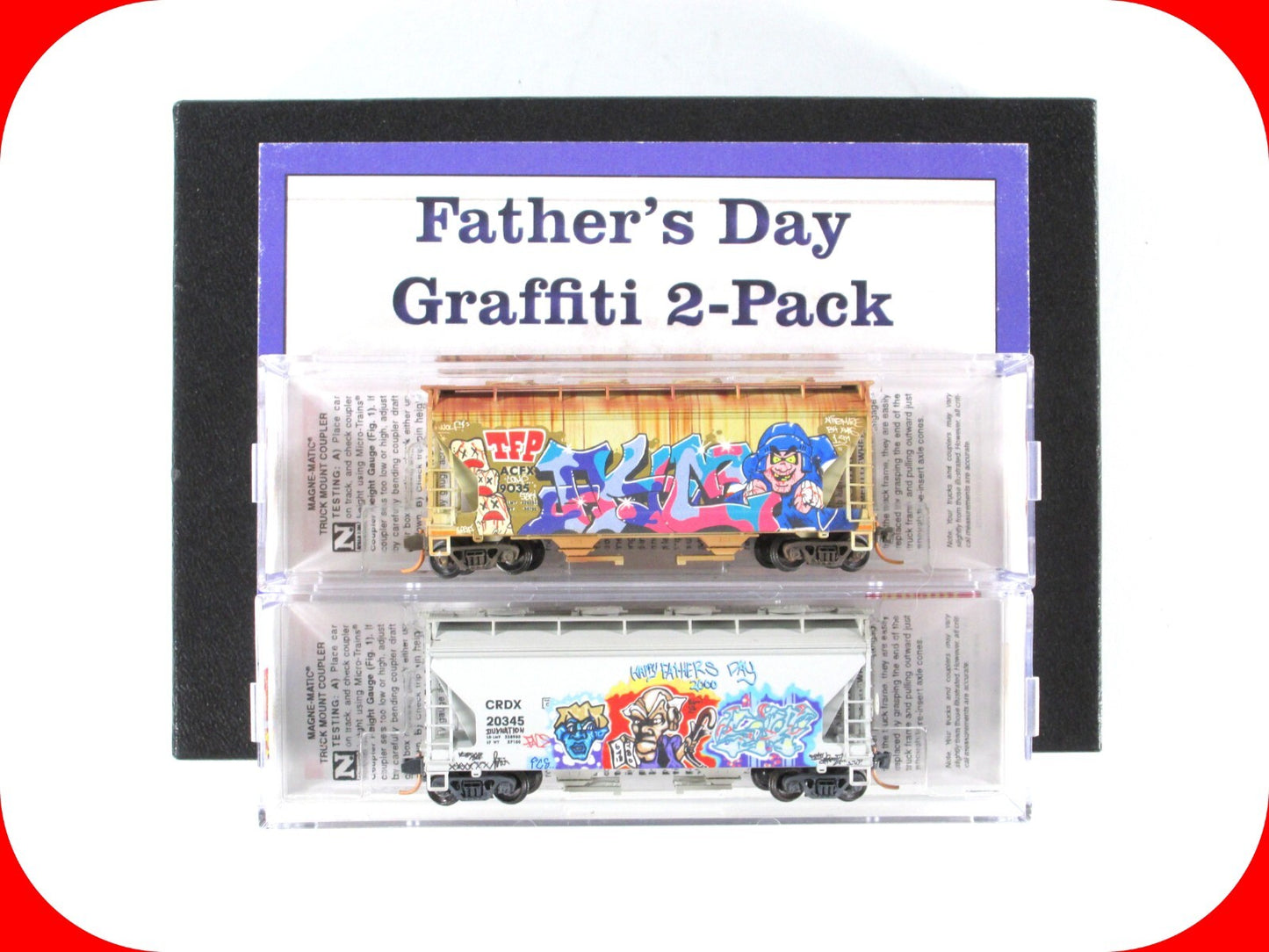 N Scale **FATHER'S DAY** Graffiti Hopper ACFX CRDX 2-Pack -Micro Trains 99305410