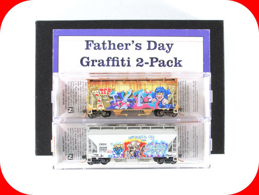 N Scale **FATHER'S DAY** Graffiti Hopper ACFX CRDX 2-Pack -Micro Trains 99305410
