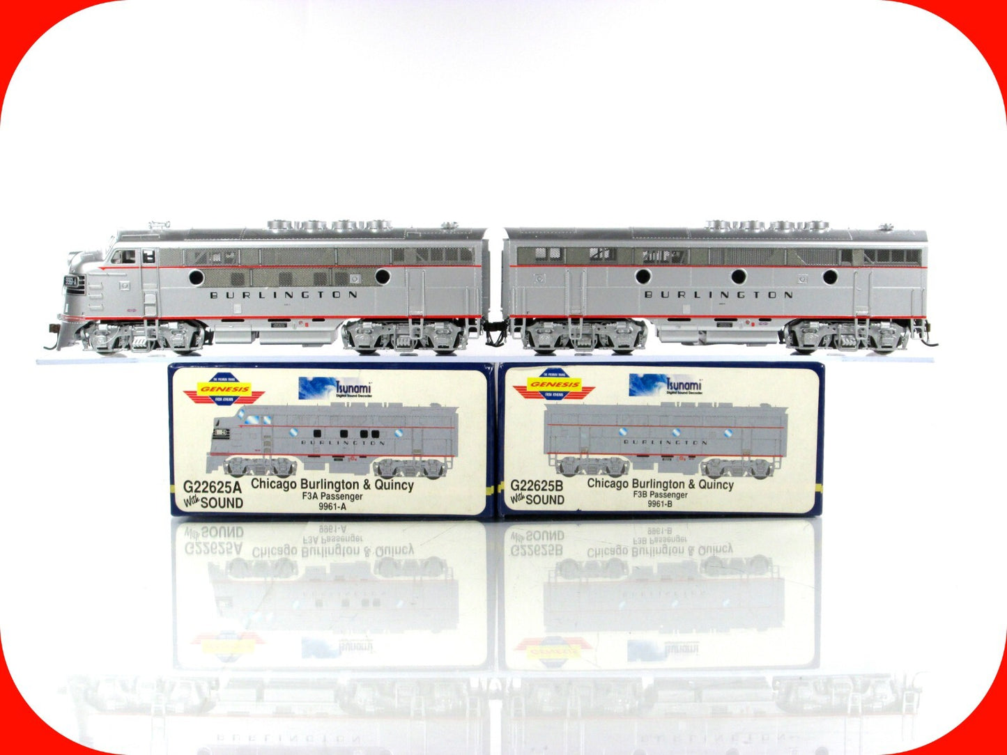 HO Scale **CB&Q*** F3A F3B Locomotive #9961 - Athearn G22625 - DCC Tsunami Sound
