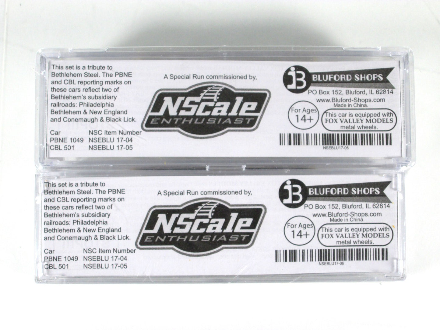 N Scale **BETHLEHEM STEEL** Hopper Set w/ Coal Loads - Bluford Special NSE 17-06