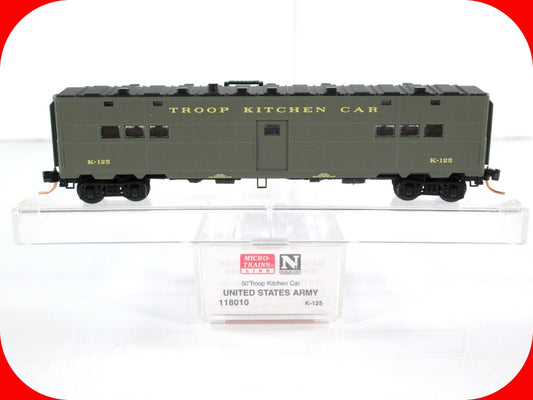 N Scale ***UNITED STATES ARMY*** 50' Troop Kitchen, K-125 -- Micro Trains 118010