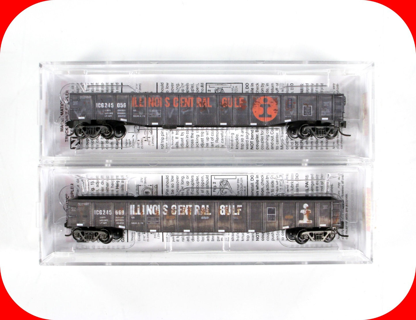 N Scale **ILLINOIS CENTRAL GULF** Weathered Gondola Set -- Micro Trains 98305044