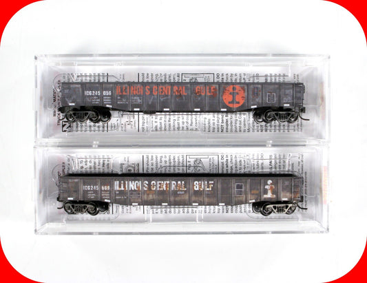 N Scale **ILLINOIS CENTRAL GULF** Weathered Gondola Set -- Micro Trains 98305044