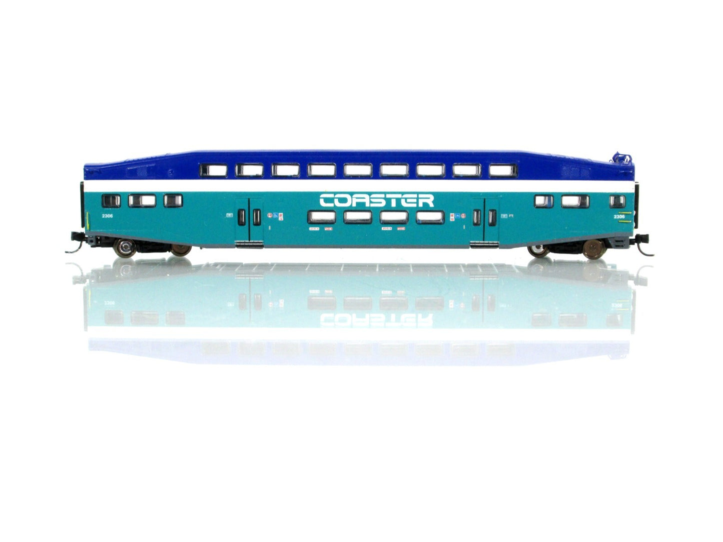 N Scale ***SAN DIEGO COASTER*** Bombardier Control Car #2306  - Athearn 10122