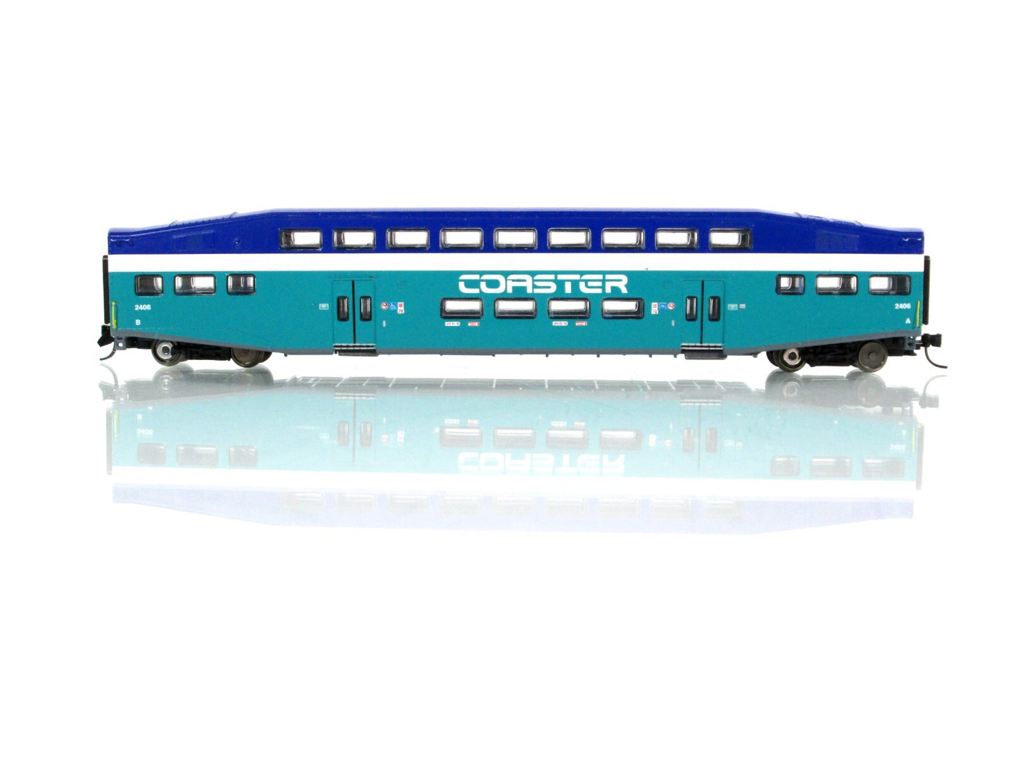 N Scale ***SAN DIEGO COASTER*** Bombardier Commuter Coach #2406  - Athearn