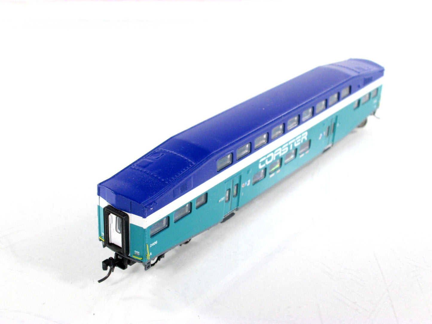 N Scale ***SAN DIEGO COASTER*** Bombardier Commuter Coach #2406  - Athearn