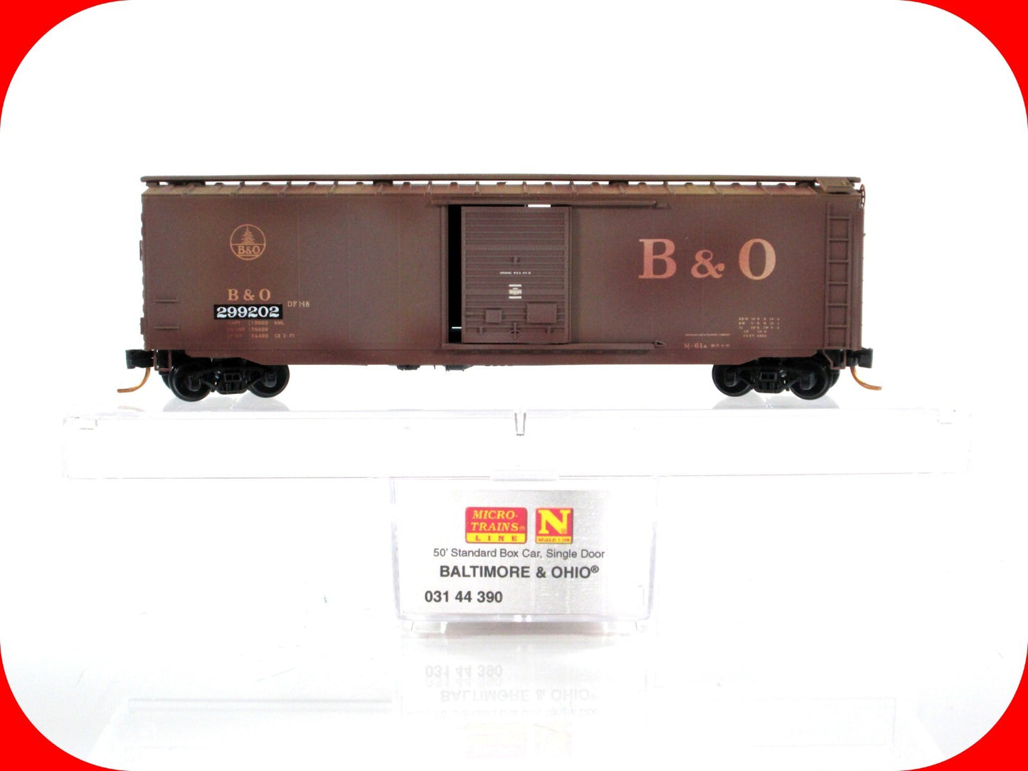 N Scale *BALTIMORE & OHIO* Weathered 50' Box Car #299202 - Micro Trains 03144390