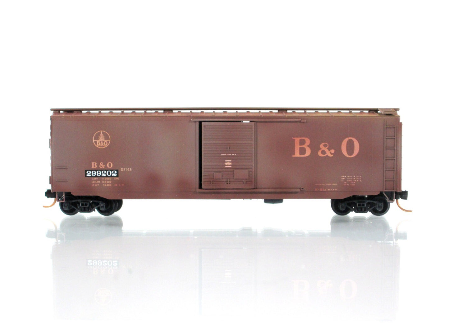 N Scale *BALTIMORE & OHIO* Weathered 50' Box Car #299202 - Micro Trains 03144390
