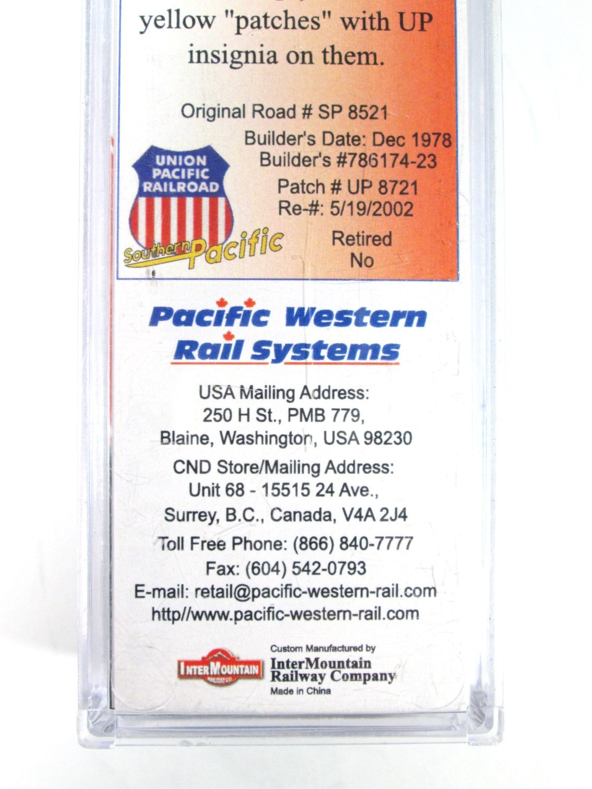 N Scale **UNION PACIFIC Ex-SP** SD40T-2 #8721 - Intermountain, PWRS w/ DCC *RARE