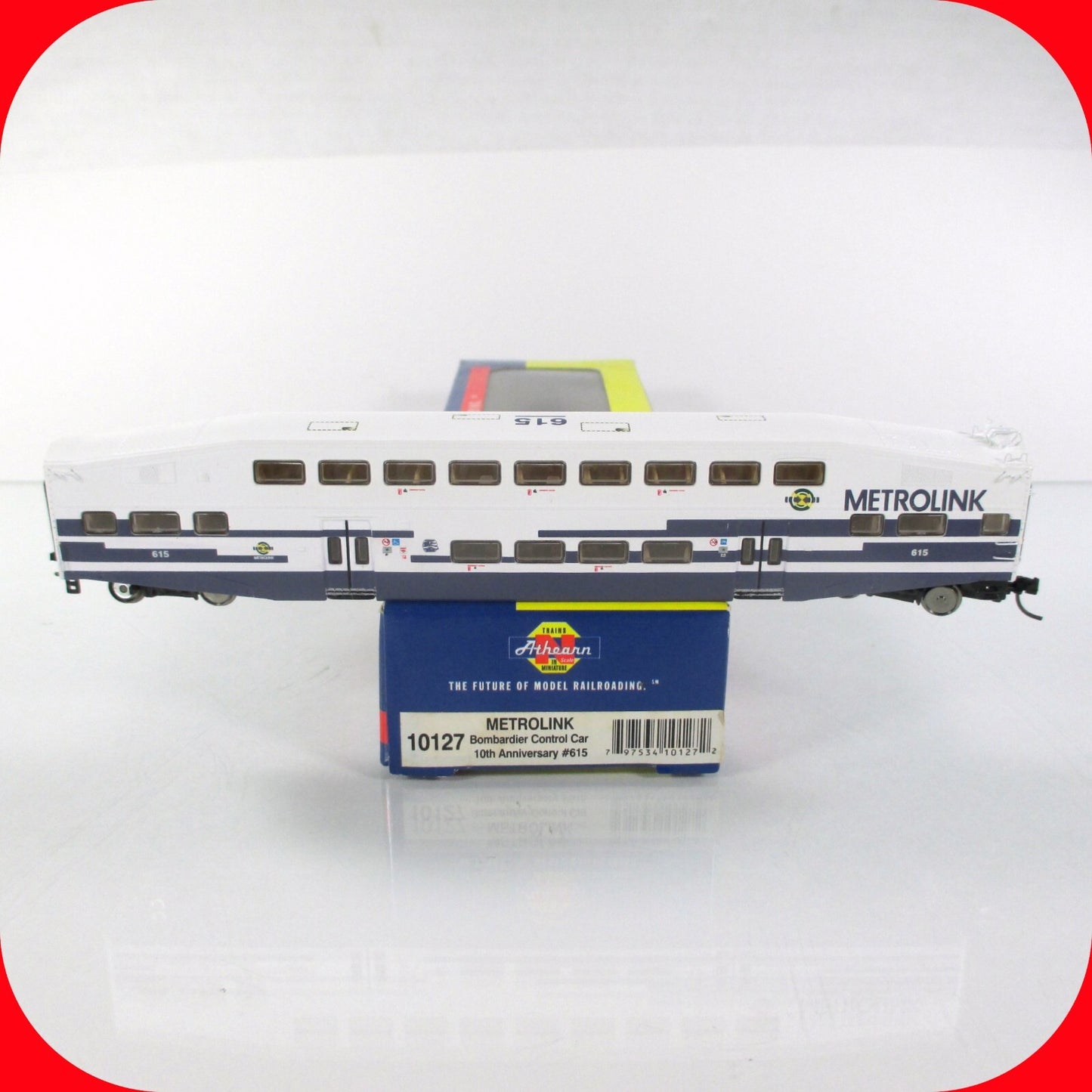 N Scale METROLINK Bombardier Passenger Commuter Control Car #615 - Athearn 10127