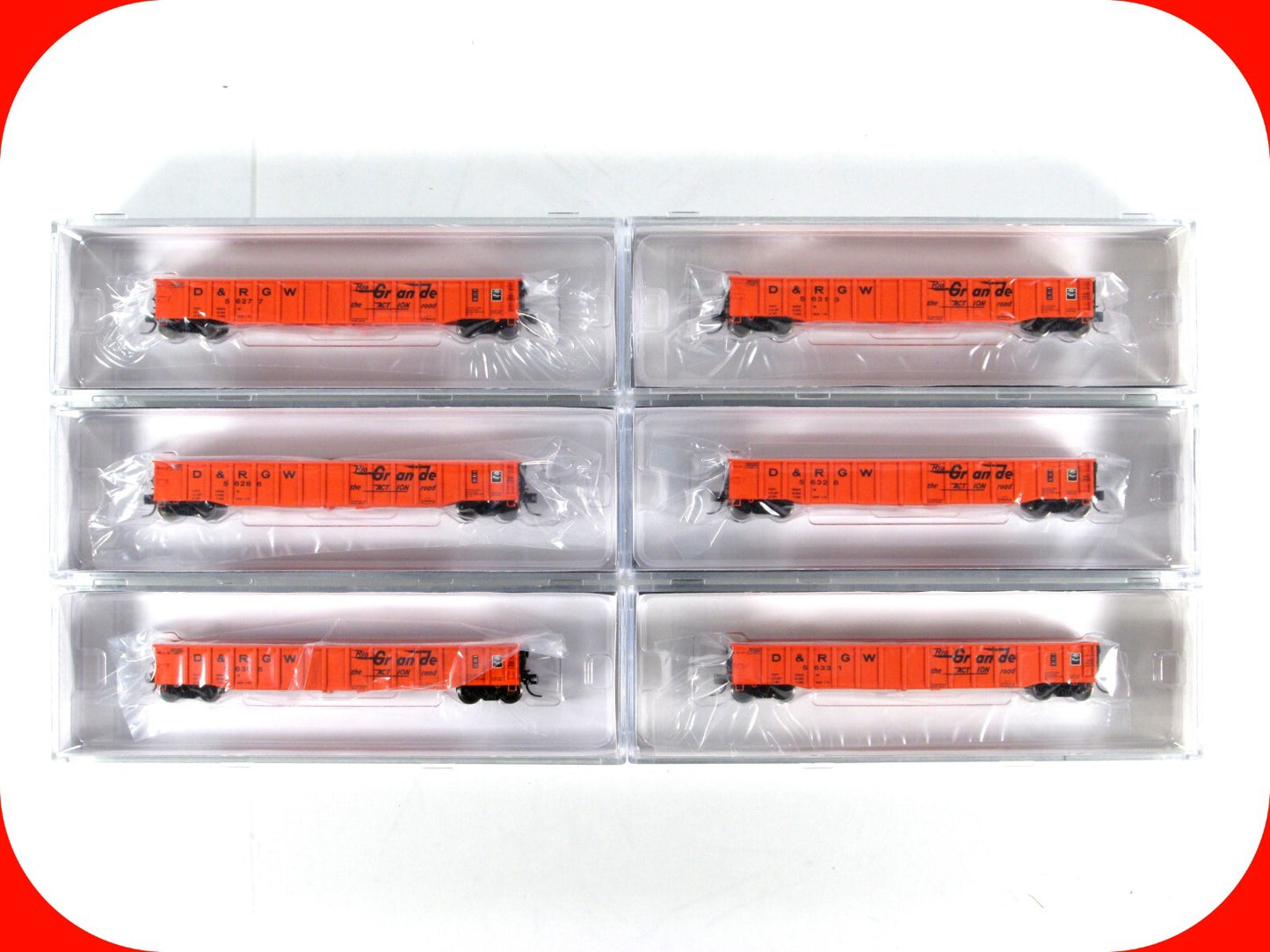 N Scale *DENVER RIO GRANDE WESTERN* 52' Gondola 6-Pack #1 -- TrainWorx FVM 25201