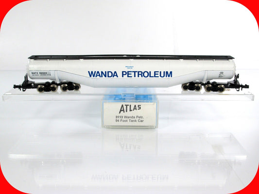 N Scale **WANDA PETROLEUM** 94' Jumbo Whale Belly Tanker GATX 96503 - Atlas 3113