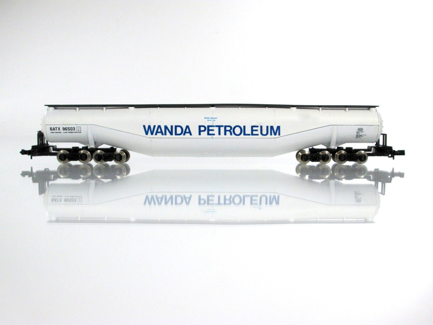 N Scale **WANDA PETROLEUM** 94' Jumbo Whale Belly Tanker GATX 96503 - Atlas 3113