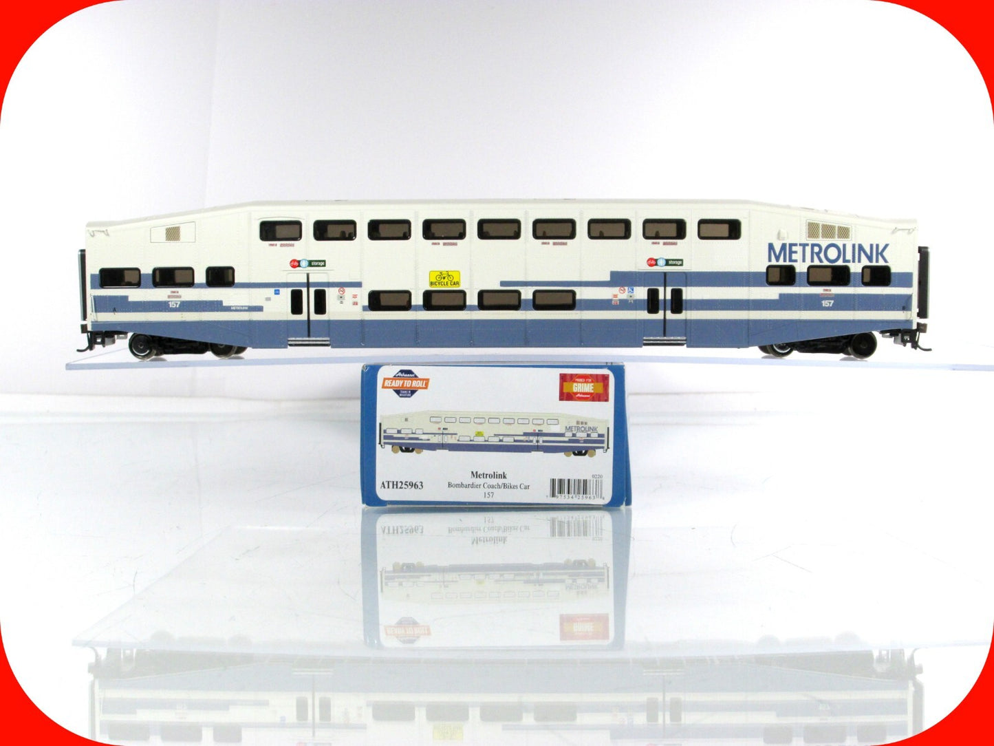 HO Scale ***METROLINK*** Bombardier Coach Car #157 ----- Athearn ATH25963 **RARE