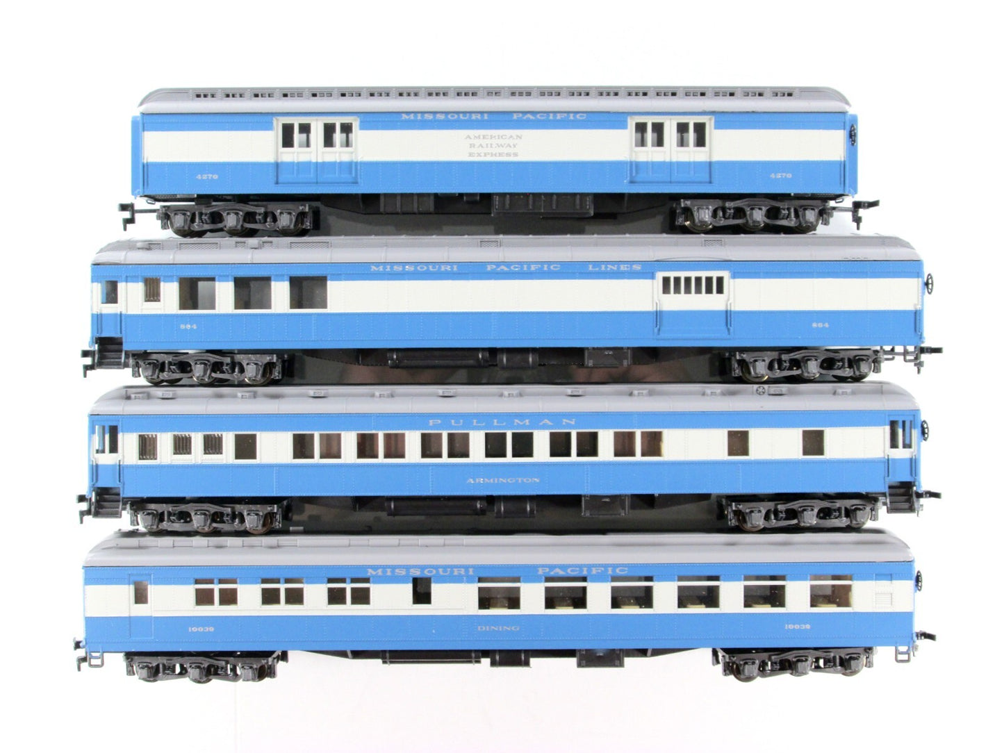HO Scale **MISSOURI PACIFIC** 1920s Hvywt Passenger 4-Car Set A - Rivarossi 6896
