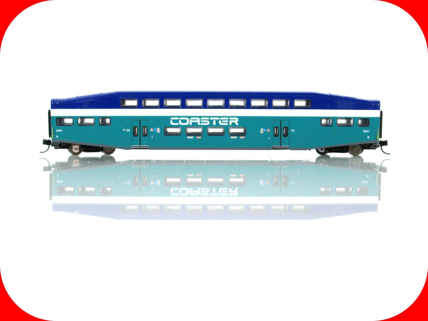 N Scale ***SAN DIEGO COASTER*** Bombardier Commuter Coach #2201  - Athearn