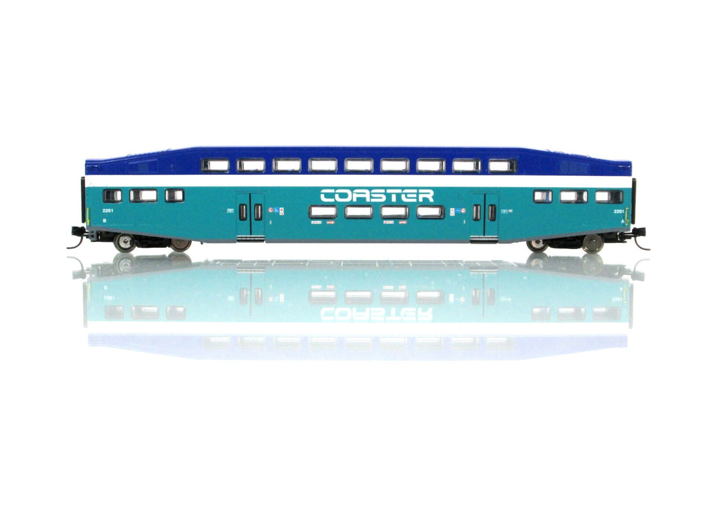 N Scale ***SAN DIEGO COASTER*** Bombardier Commuter Coach #2201  - Athearn