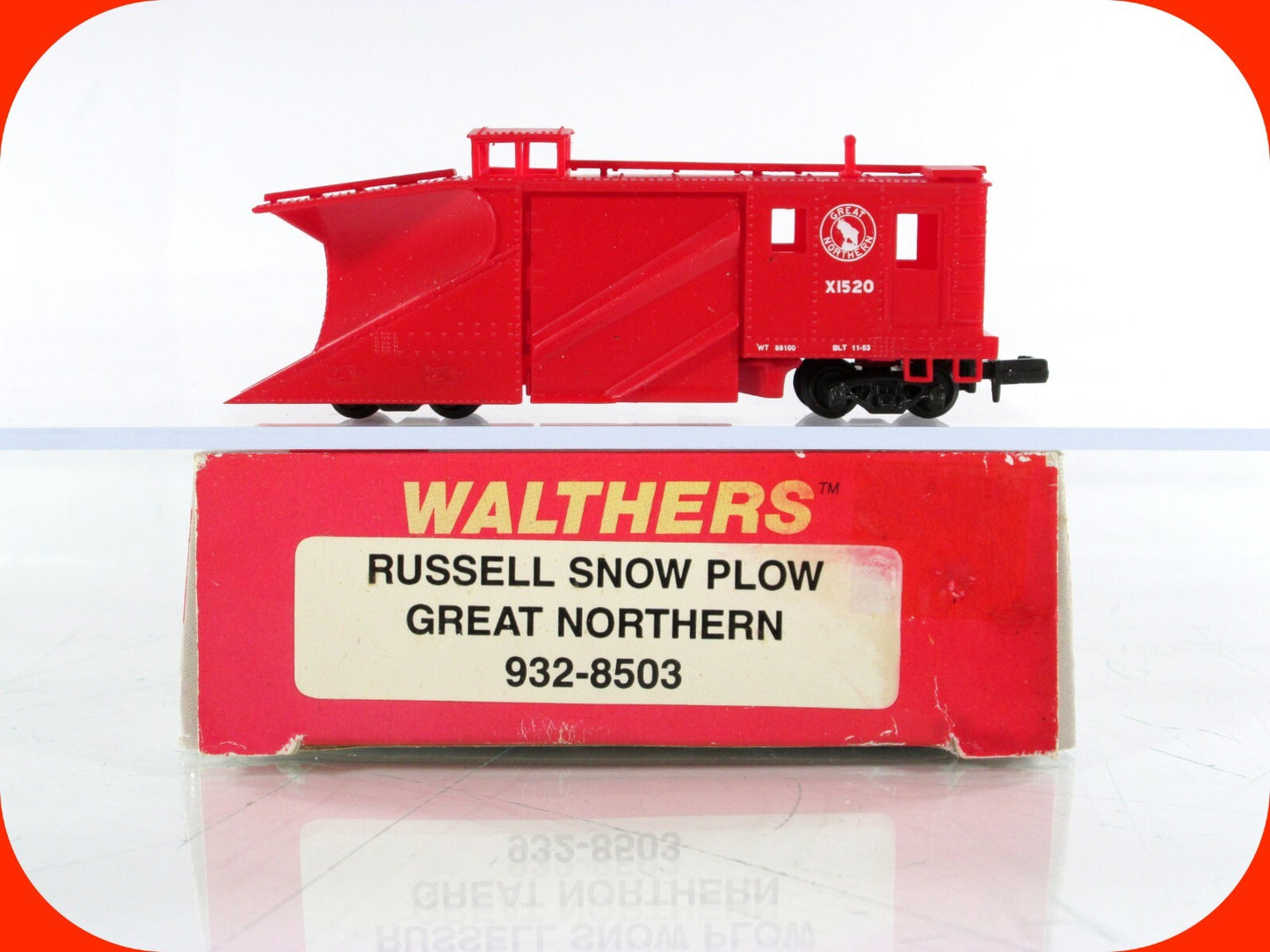 N Scale ***GREAT NORTHERN*** MoW Russell Snow Plow, GN X1520 - Walthers 932-8503