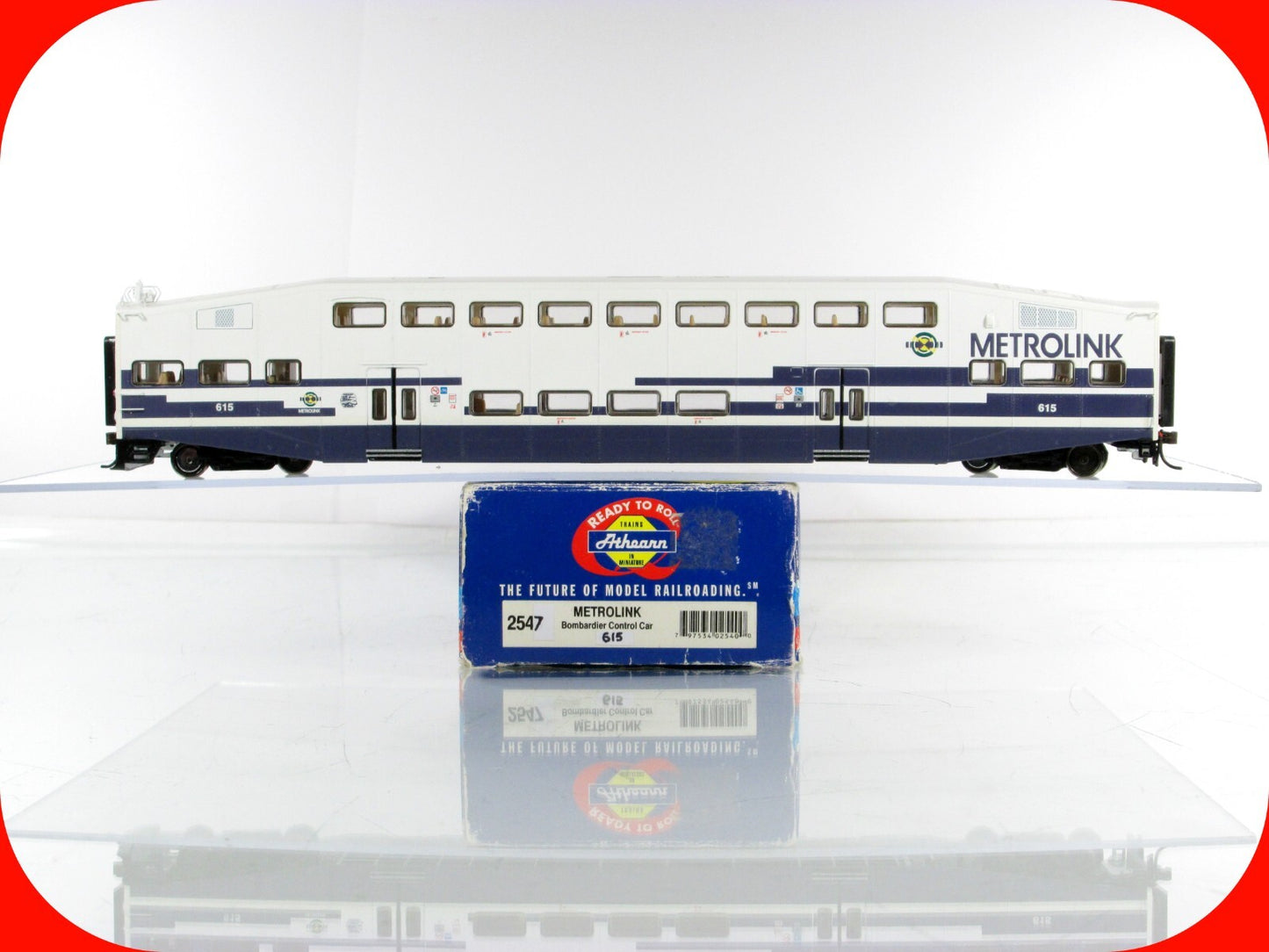 HO Scale ***METROLINK*** Bombardier 10th Anniv. Control Car #615 -- Athearn 2547