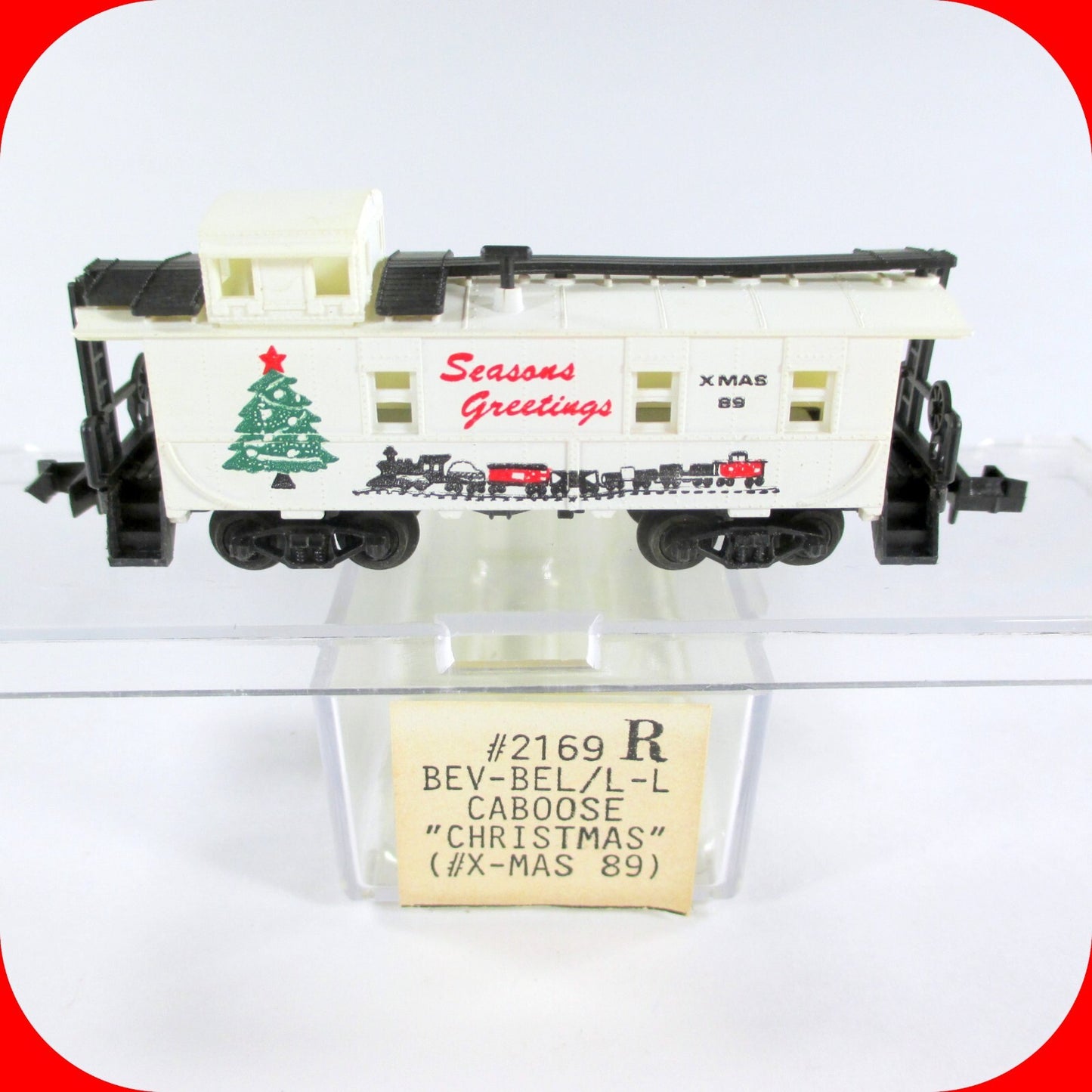 N Scale **SEASON'S GREETINGS** Christmas Caboose 1990, Bev-Bel, Life-Like 2169-2