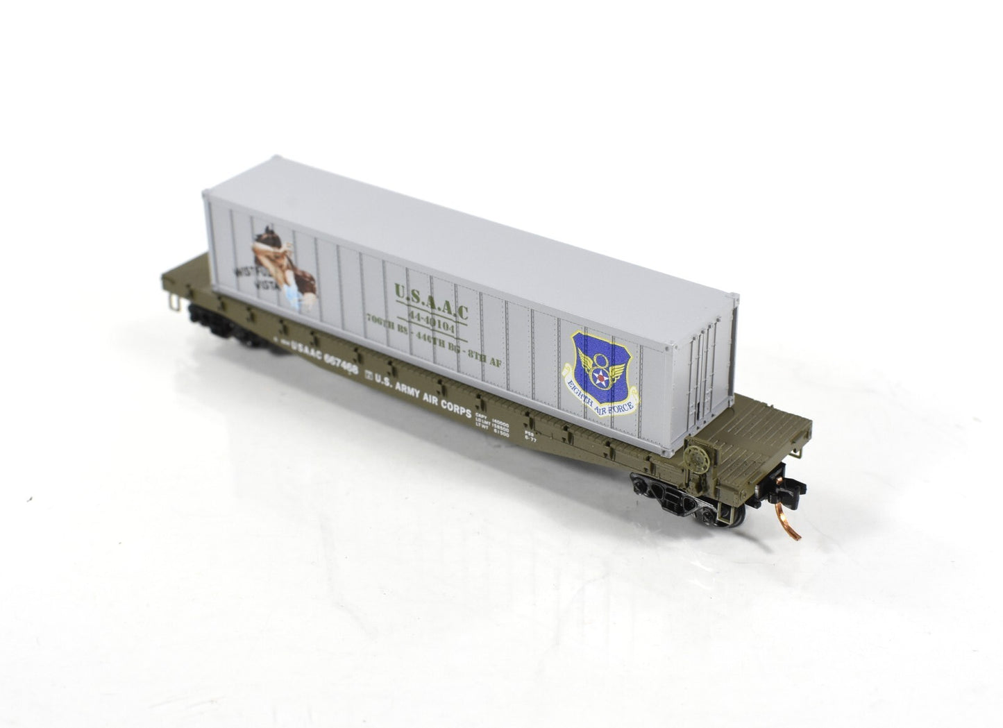 N Scale **WWII USAAC Flat Car, WISTFUL VISTA** Container - Micro-Trains 04500513