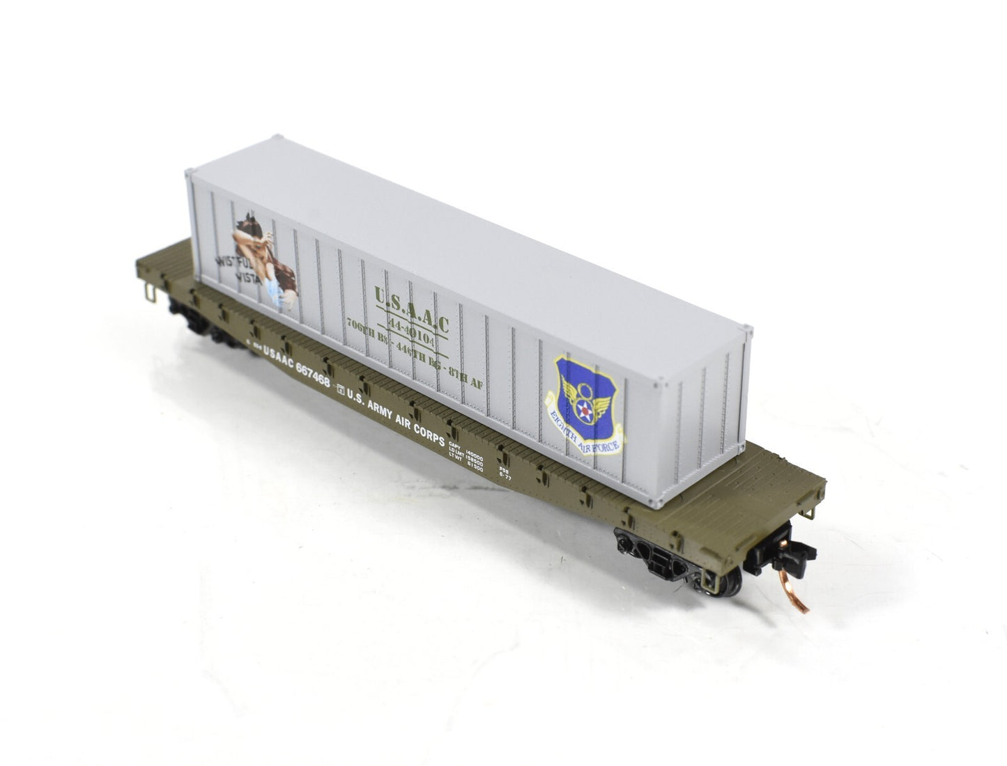 N Scale **WWII USAAC Flat Car, WISTFUL VISTA** Container - Micro-Trains 04500513