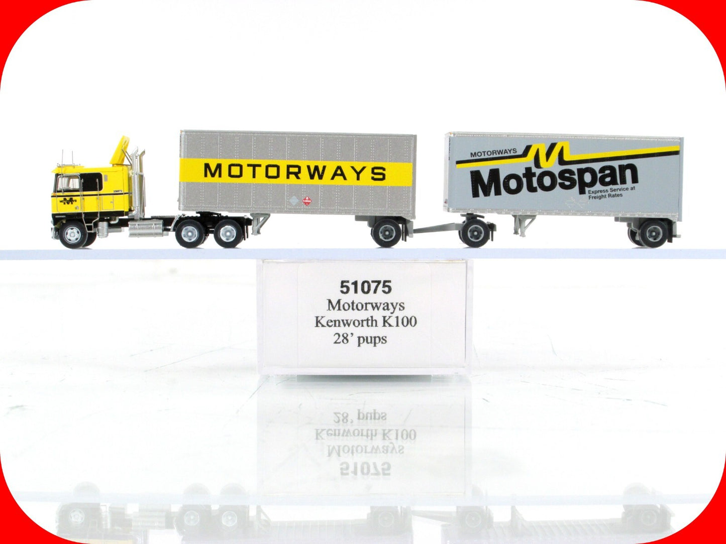 N Scale *MOTORWAYS** Kenworth K100 Tractor, Pup Trailers - Trainworx 51075 *RARE