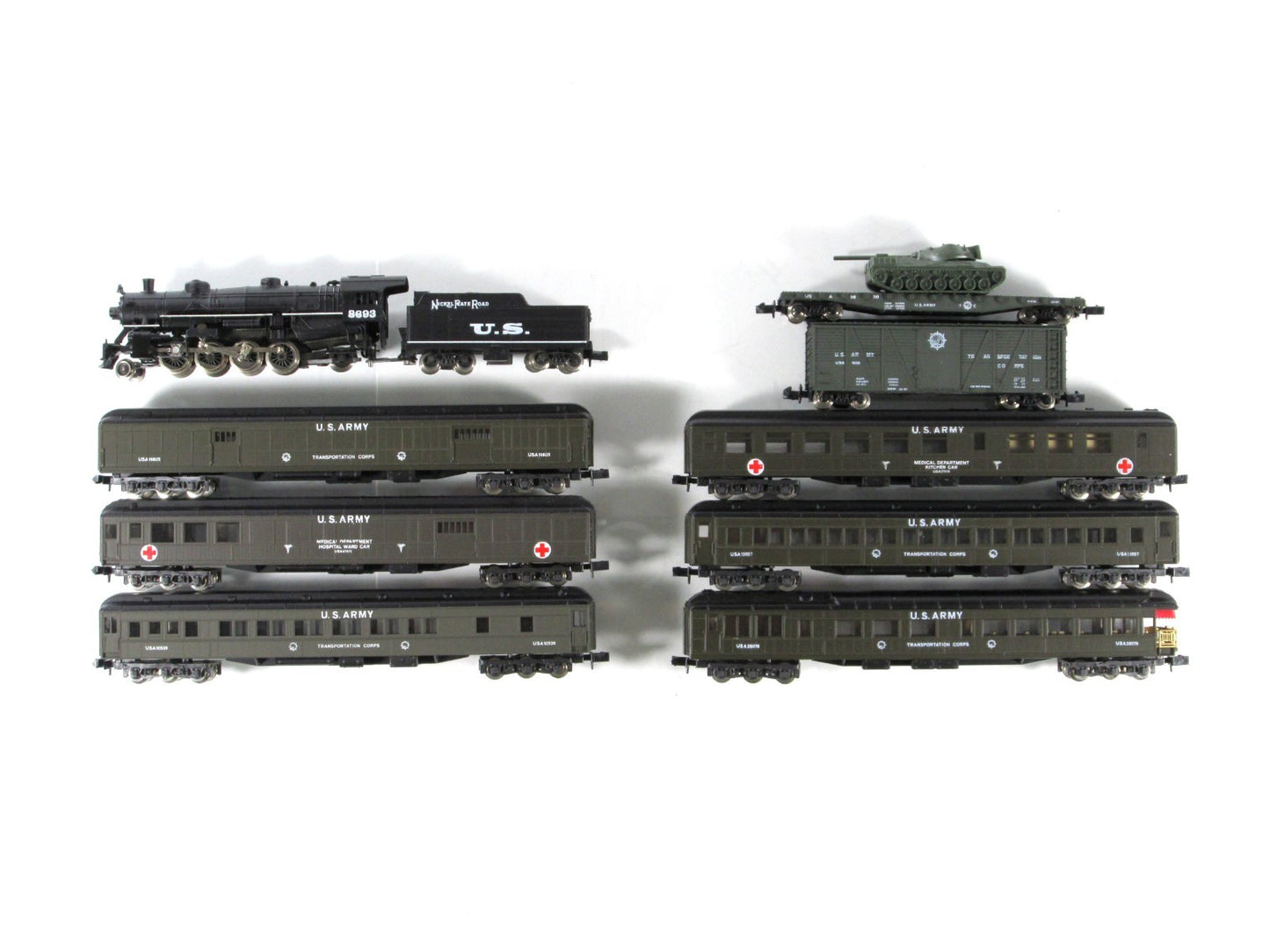 N Scale **US ARMY** Steam Locomotive & Military Passenger Set - Con-Cor, Limited