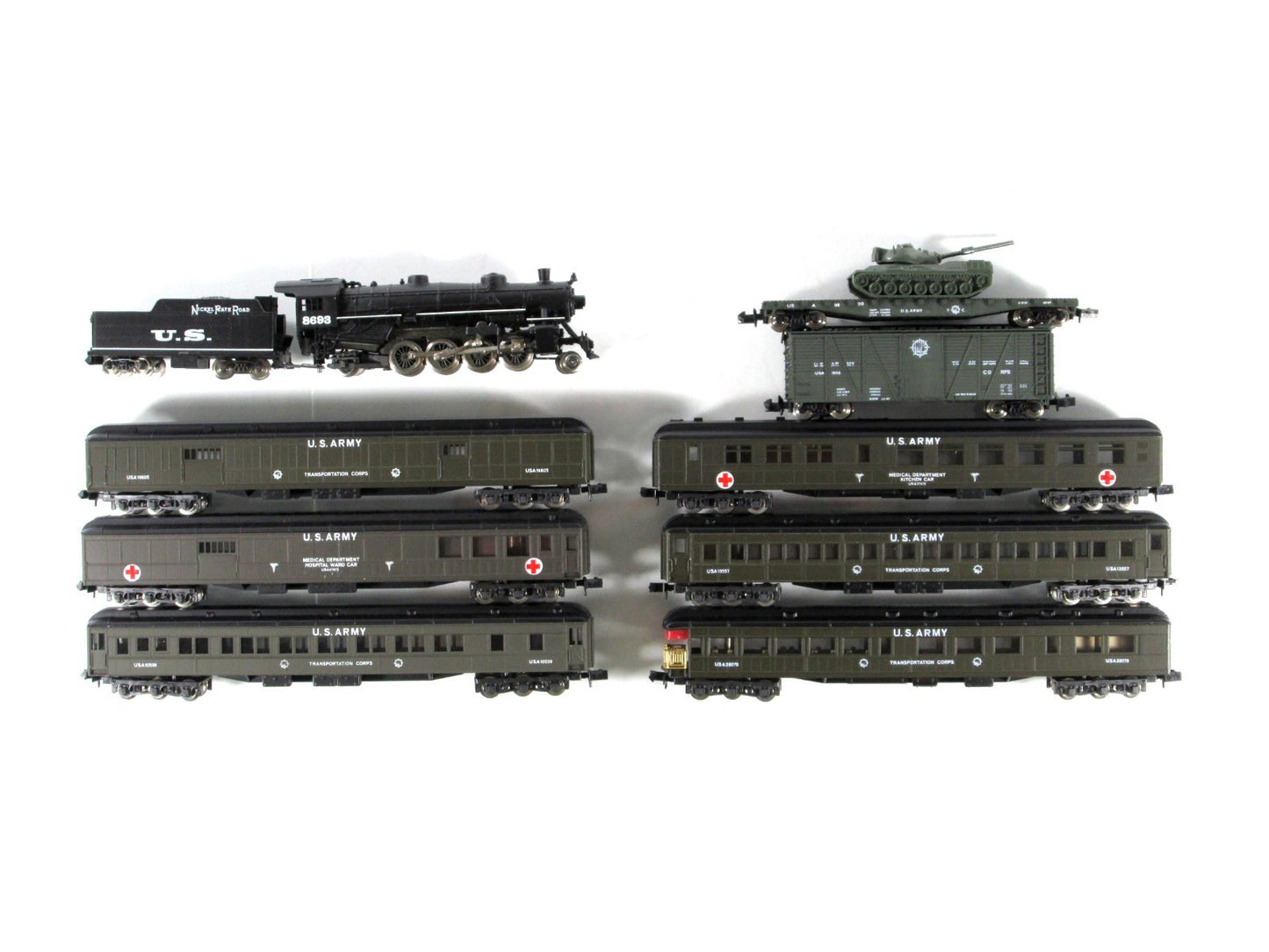 N Scale **US ARMY** Steam Locomotive & Military Passenger Set - Con-Cor, Limited