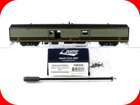 HO Scale **GRAND TRUNK WESTERN** Baggage #9081 - Rapido 106222 w/ Lighting *RARE
