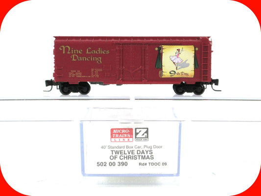 Z Scale **NINE LADIES DANCING** 12 Days Christmas Box Car -Micro Trains 50200390
