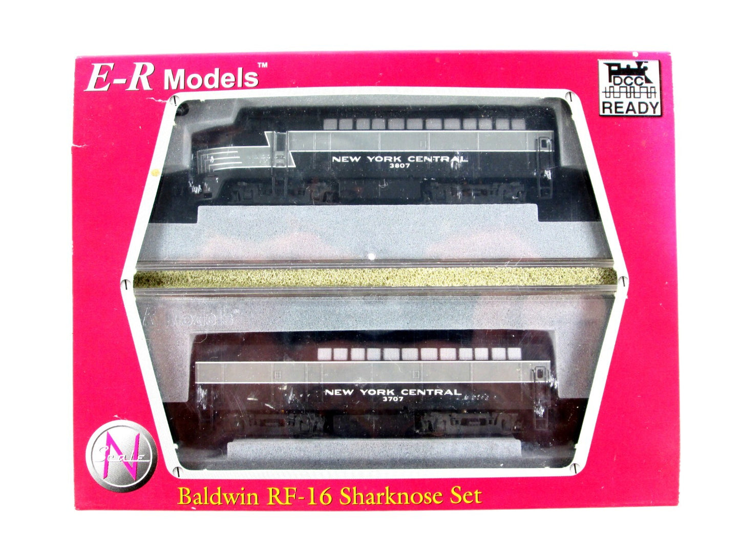 N Scale NYC Baldwin RF-16 Sharknose AB Set #3807,3707, E-R Models 81357, DCC Rdy
