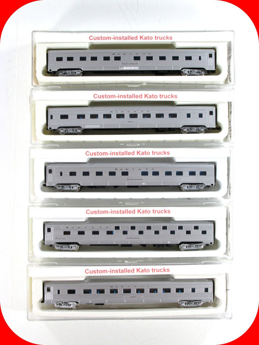 N Scale ***SANTA FE SUPER CHIEF*** Passenger Set - Con-Cor w/ Kato Trucks, Cplrs