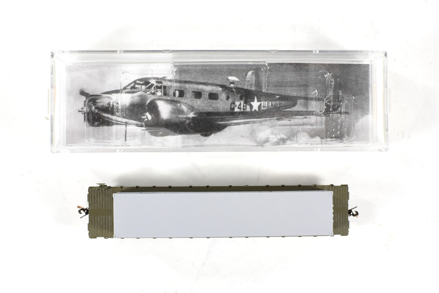 N Scale **ARMY USAAC Flat Car, KENTUCKY BELLE* Container - Micro-Trains 04500509