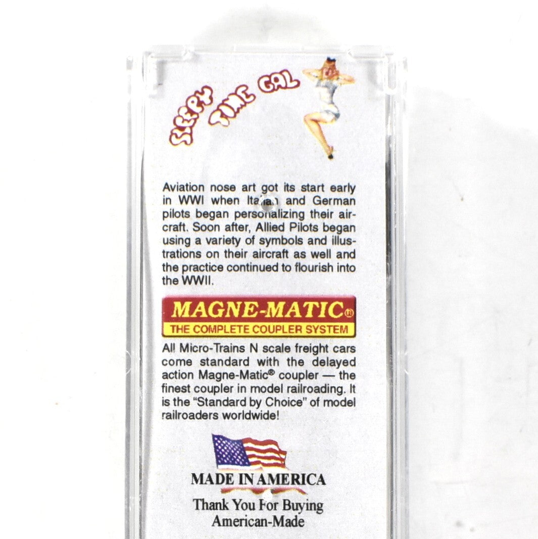 N Scale *WWII USAAC Flat Car, SLEEPY TIME GAL* Container - Micro-Trains 04500503