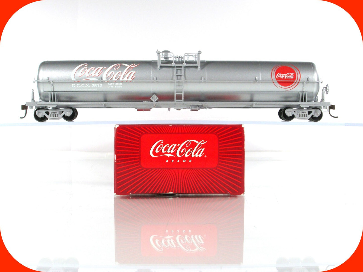 HO Scale ***COCA COLA*** 62' Single Dome Jumbo Tank Car, CCCX 2512 -Athearn 8341
