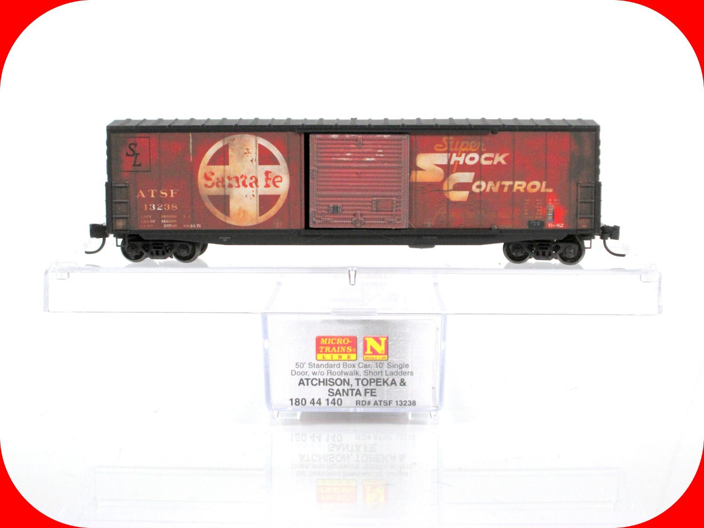 N Scale ***SANTA FE*** Weathered 50' Box Car #13238 ------ Micro Trains 18044140
