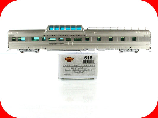 HO Scale **DRGW CA ZEPHYR** SILVER SHOP Vista Dome #1140 - Broadway 516, Lighted