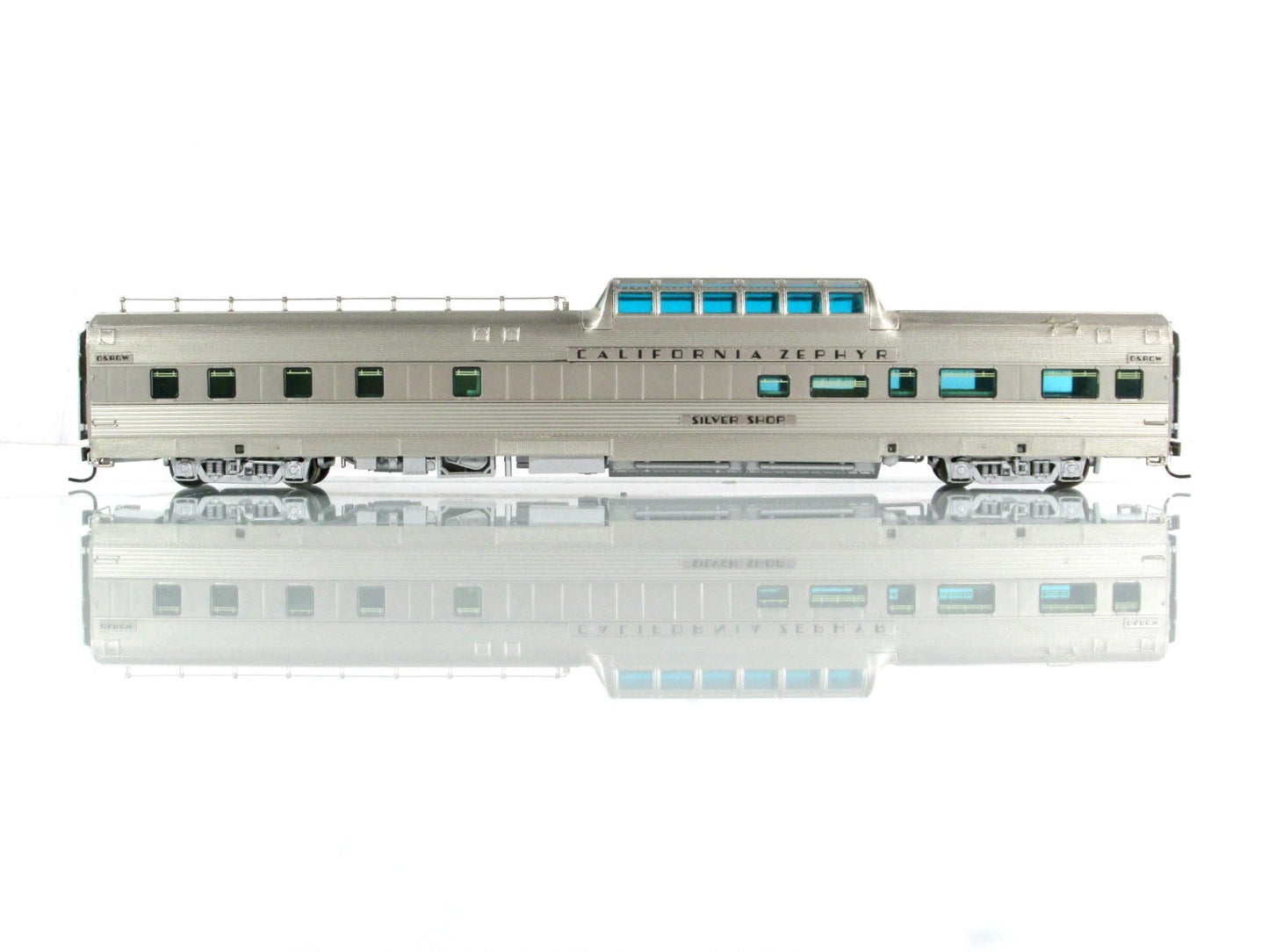 HO Scale **DRGW CA ZEPHYR** SILVER SHOP Vista Dome #1140 - Broadway 516, Lighted