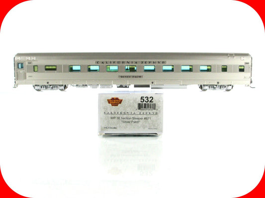 HO Scale ***WP CA ZEPHYR*** SILVER PALM Sleeper 871 ------ Broadway 532, Lighted