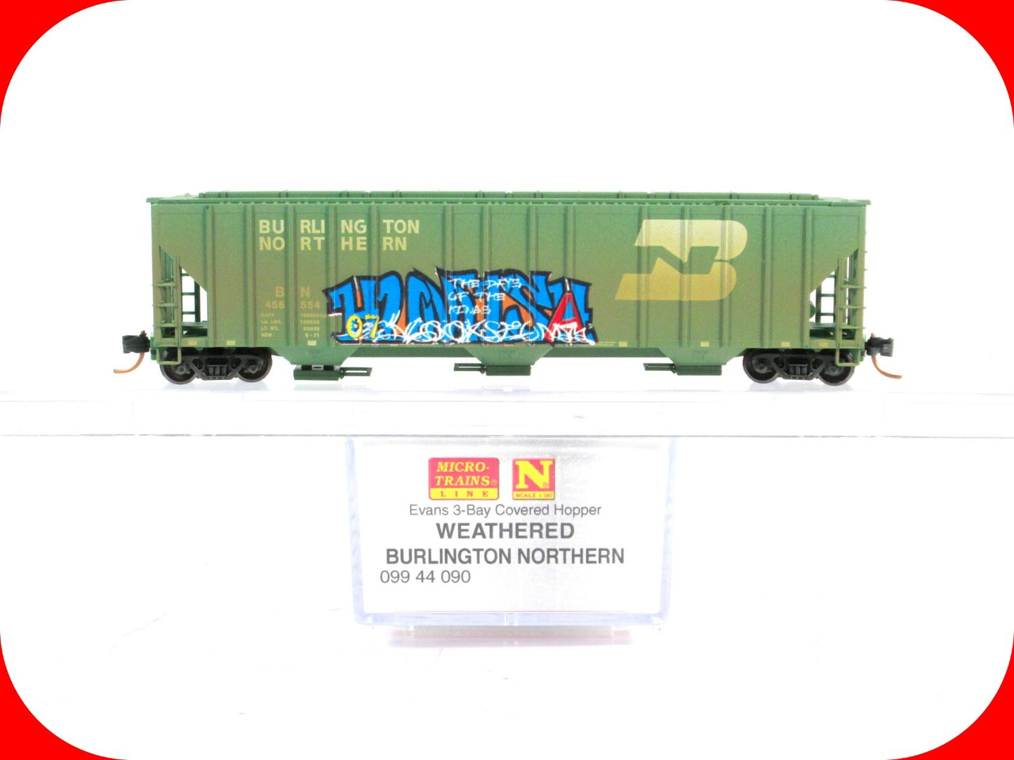 N Scale **BURLINGTON NORTHERN** Weathered Hopper #456554 --Micro Trains 09944090