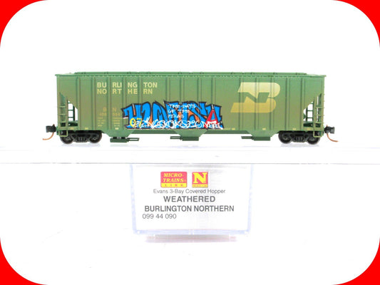 N Scale **BURLINGTON NORTHERN** Weathered Hopper #456554 --Micro Trains 09944090