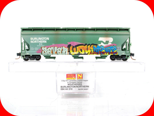 N Scale **BURLINGTON NORTHERN** Weathered Hopper #446227 - Micro Trains 09444310
