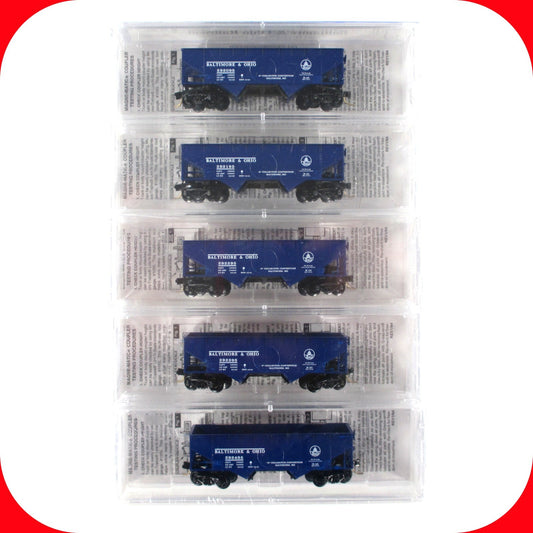N Scale *BALTIMORE OHIO* Coal Hopper 5-Pack Set, B&O Blue - Micro Trains **RARE*