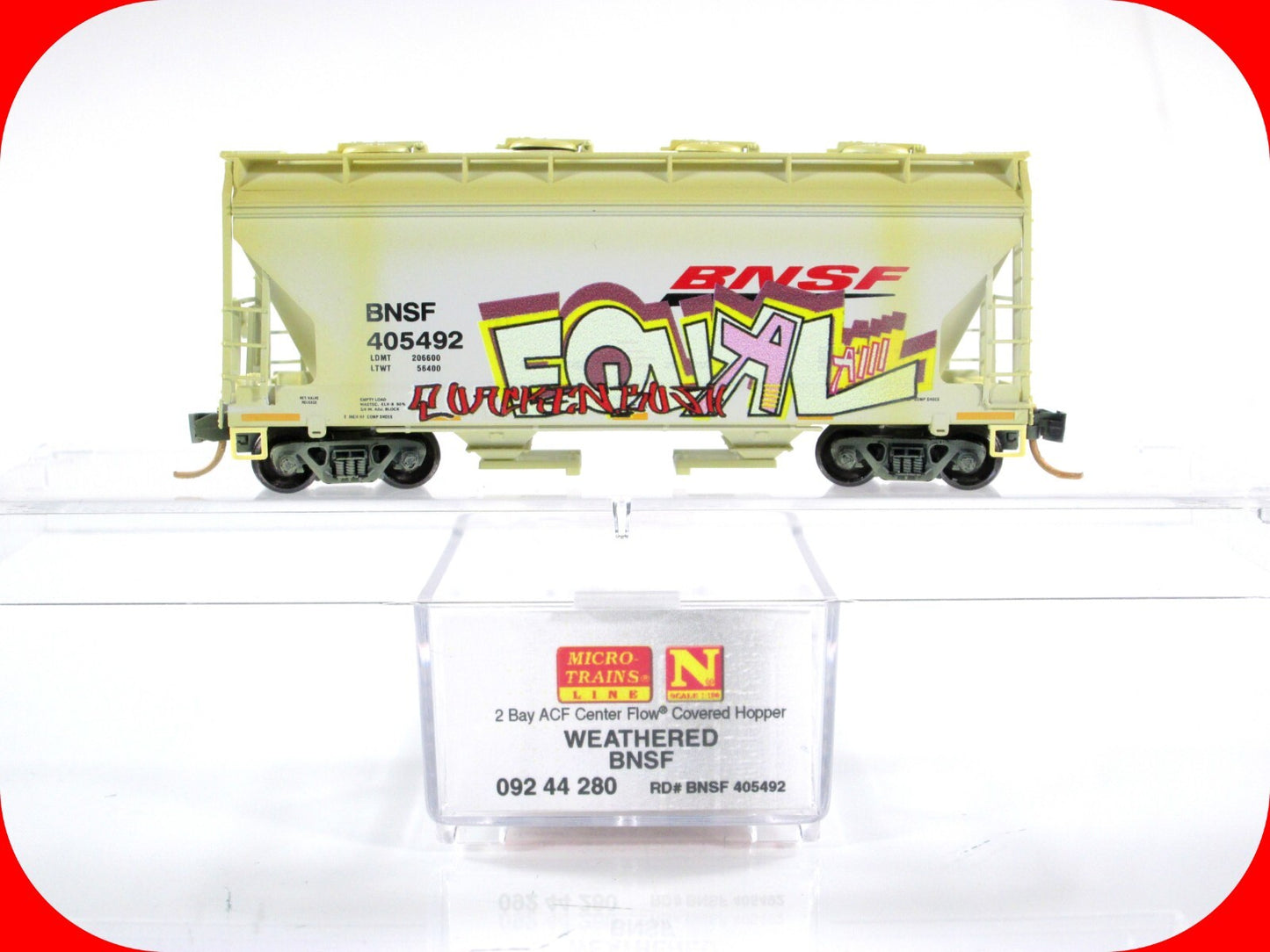 N Scale **BNSF** Weathered & Graffiti ACF Hopper #405492 - Micro Trains 09244280