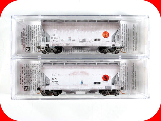 N Scale **GREAT NORTHERN** Weathered Hopper 2-Pack -- Micro Trains 09244170
