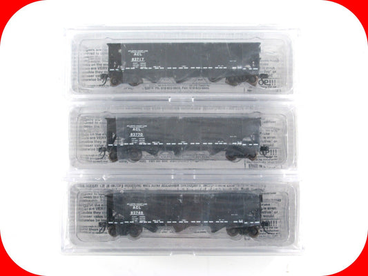 N Scale **ATLANTIC COAST LINE** Coal Hopper 3-Pack Set w/ Loads -- Bluford 73013