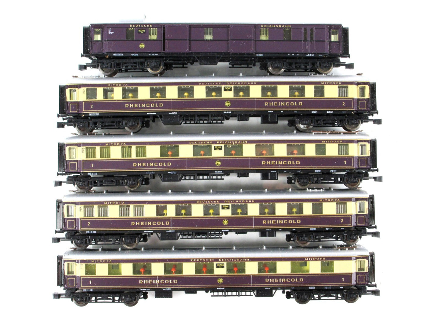 N Scale ***RHEINGOLD EXPRESS*** Deutsche Reichsbahn Passenger Set -- Arnold 0142